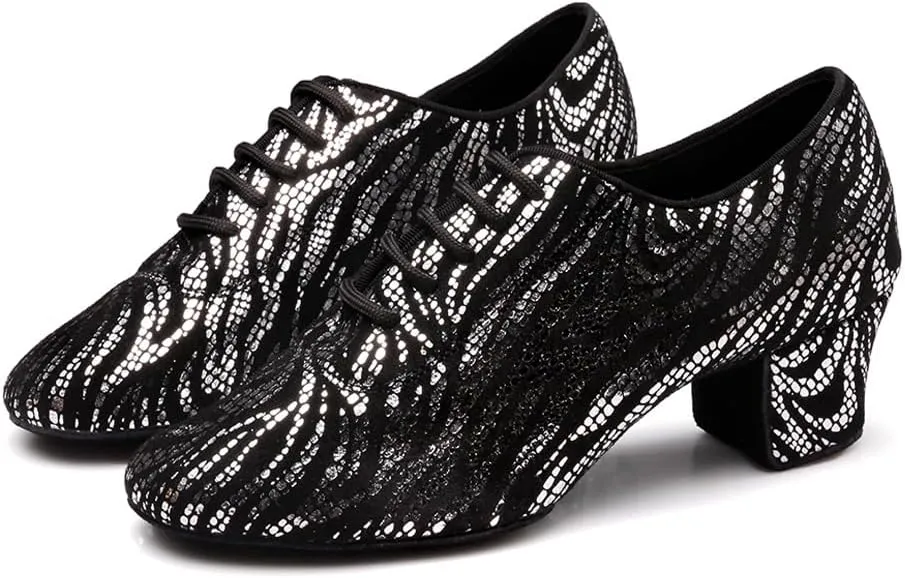 Women Latin Dance Shoes Ballroom Lace-up Practice Social Dance Modern Salsa Dancing Shoes