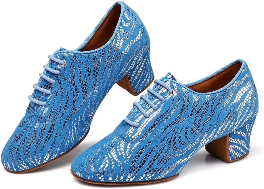 Women Latin Dance Shoes Ballroom Lace-up Practice Social Dance Modern Salsa Dancing Shoes