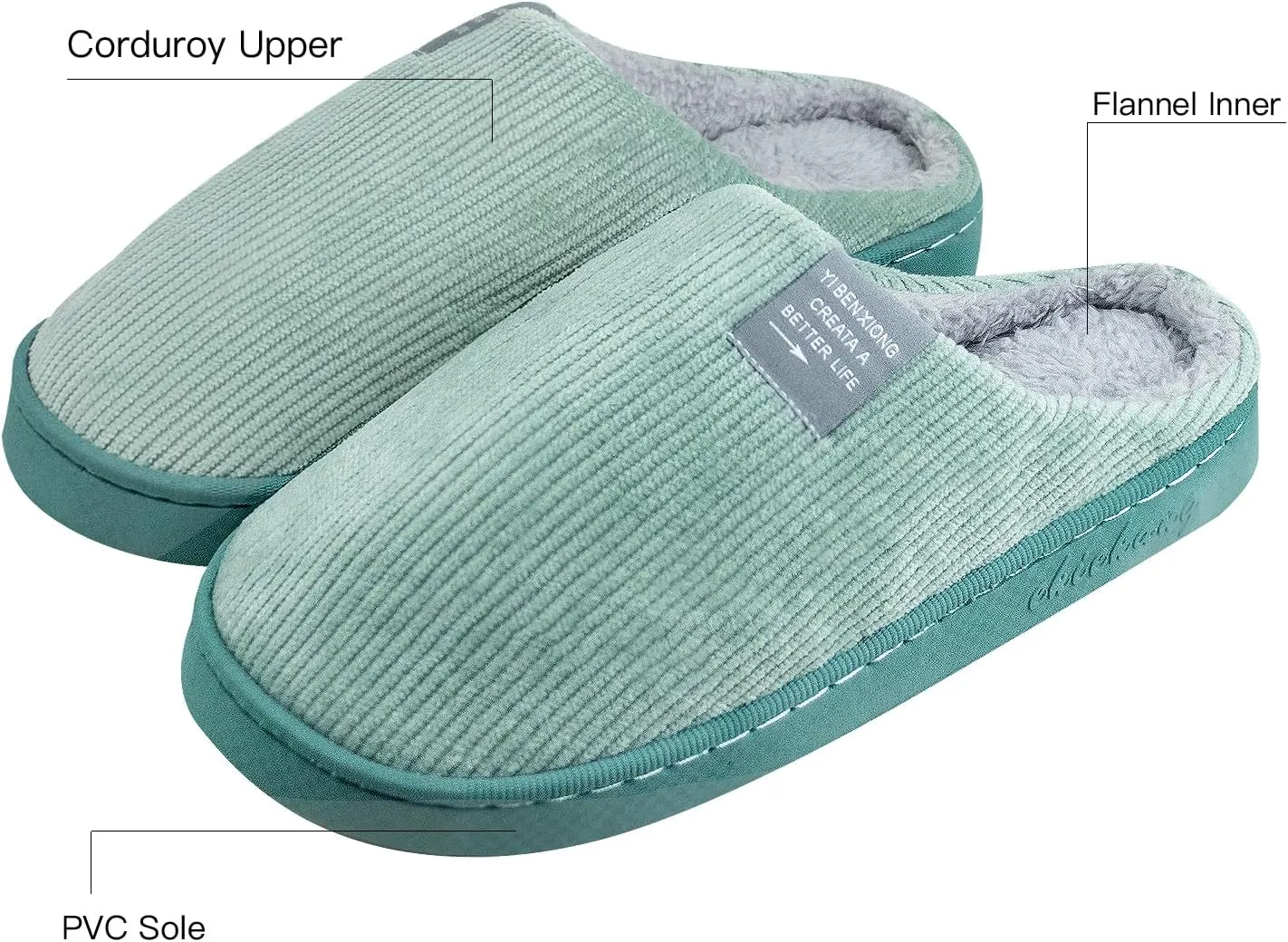Women Men Plush Soft Slippers Winter Warm Slip On House Shoes Anti-Skid Indoor Outdoor
