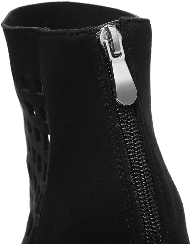 Women's Ankle High Latin Dance Shoes Open Toe Performance Jazz Salsa Ballroom Dance Boots,Model-501