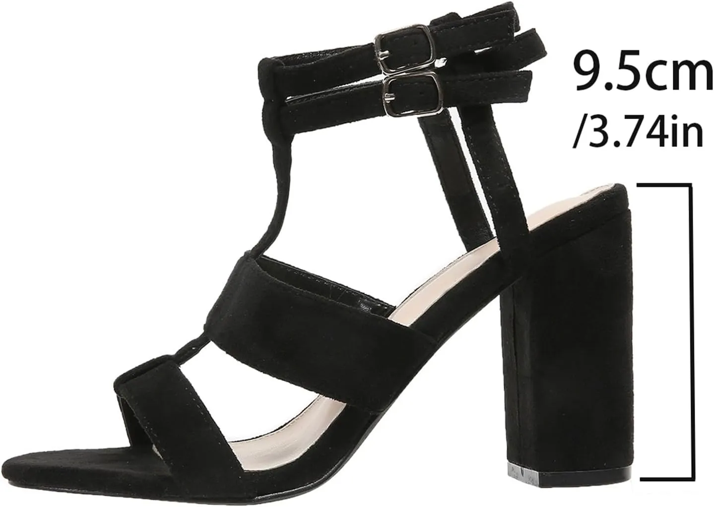 Womens Ankle Strap Dress Pump High Chunky Heel Sandals Summer Chunky Block Pumps Dress Party Shoes