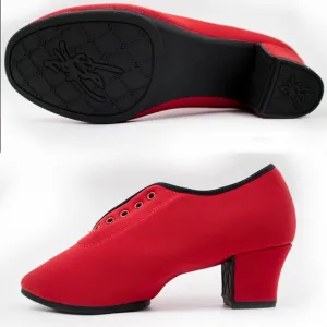 Womens Ballroom Dance Shoes Comfortable Outdoor Square Dance Shoes Rubber Base Non-Slip Tango Waltz Salsa Modern Dance Latin Dance Shoes (Color : Red-3.5CM/1.37In, Size : 8.5)