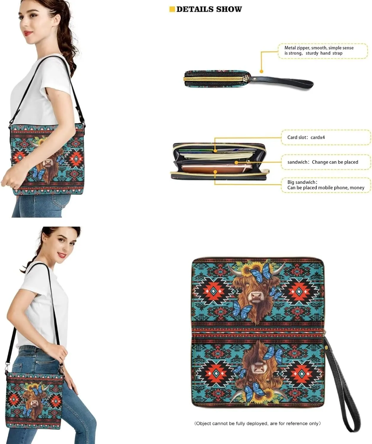 Womens Bucket Crossbody Bag Set Waterproof Shoulder Bag Top-Handle Handbags with Purse for Women