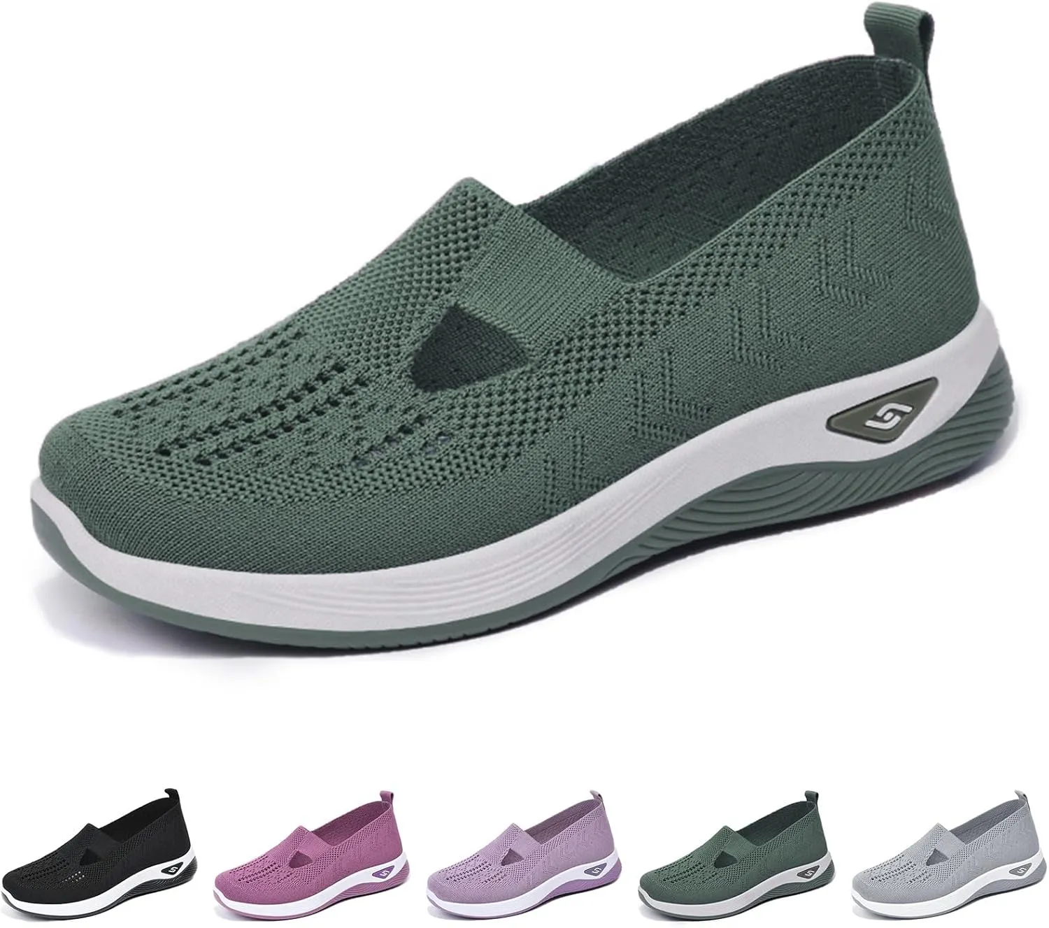 Women's Comfortable Breathable Knitted Sneakers,Cut-Out Woven Orthopedic Sneakers Arch Support Foam Shoes