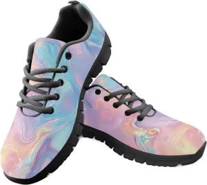 Women's Fashion Sneakers Low Top Casual Shoes Lightweight Wide Arch Support Travel Sneakers for Workout Size 5-12 Black Sole