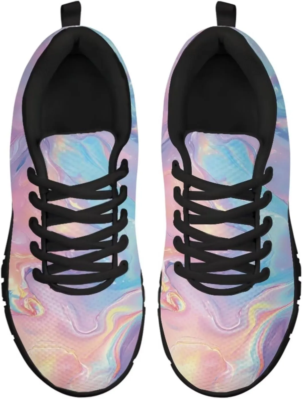 Women's Fashion Sneakers Low Top Casual Shoes Lightweight Wide Arch Support Travel Sneakers for Workout Size 5-12 Black Sole