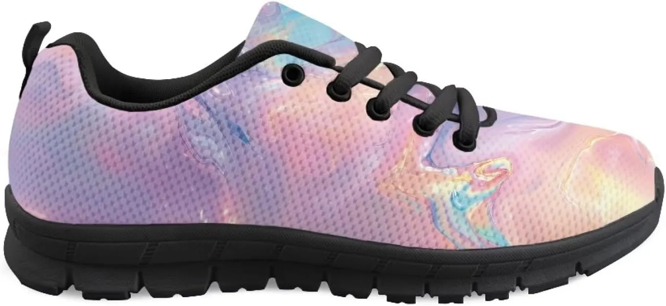 Women's Fashion Sneakers Low Top Casual Shoes Lightweight Wide Arch Support Travel Sneakers for Workout Size 5-12 Black Sole