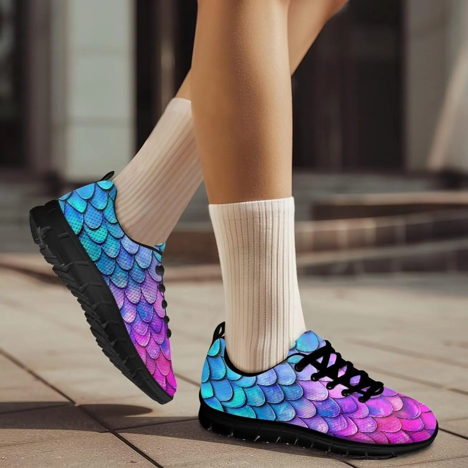 Women's Fashion Sneakers Low Top Casual Shoes Lightweight Wide Arch Support Travel Sneakers for Workout Size 5-12 Black Sole