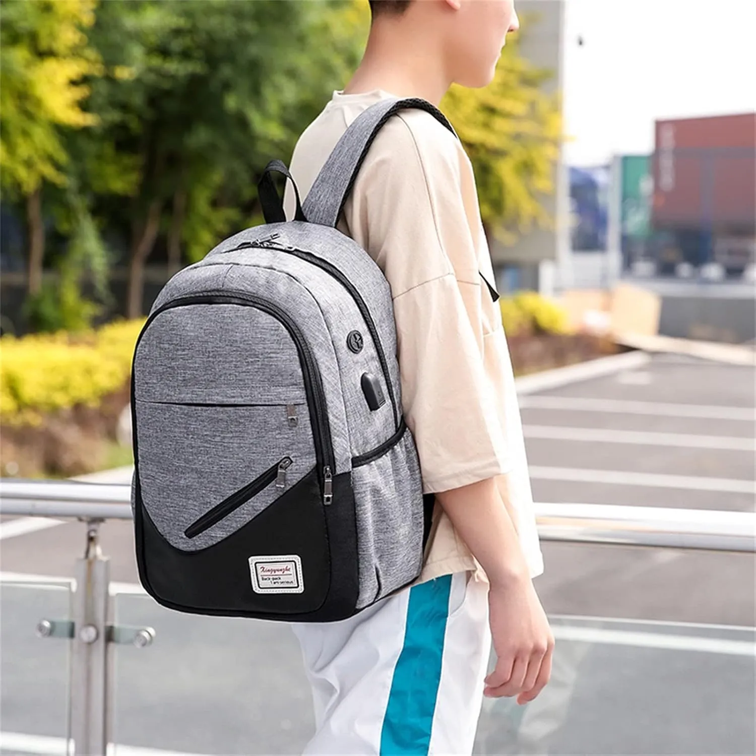 Women's Function Casual Backpack Soft Leather Backpacks Travel Bags Cute Tote Designer Backpack Purse for Women(Grey)
