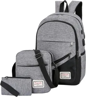 Women's Function Casual Backpack Soft Leather Backpacks Travel Bags Cute Tote Designer Backpack Purse for Women(Grey)