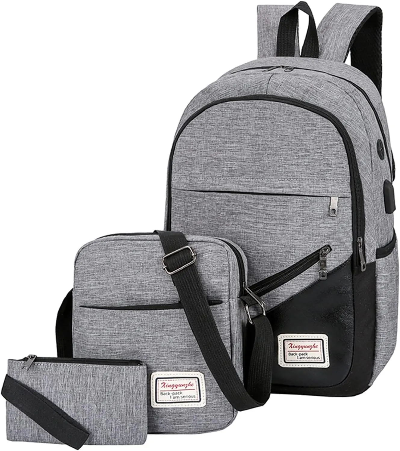 Women's Function Casual Backpack Soft Leather Backpacks Travel Bags Cute Tote Designer Backpack Purse for Women(Grey)