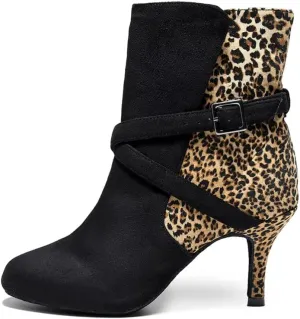 Women's Latin Salsa Performance Dance Shoes Closed Toe Ankle Ballroom Tango Dance Boots,Model-7230