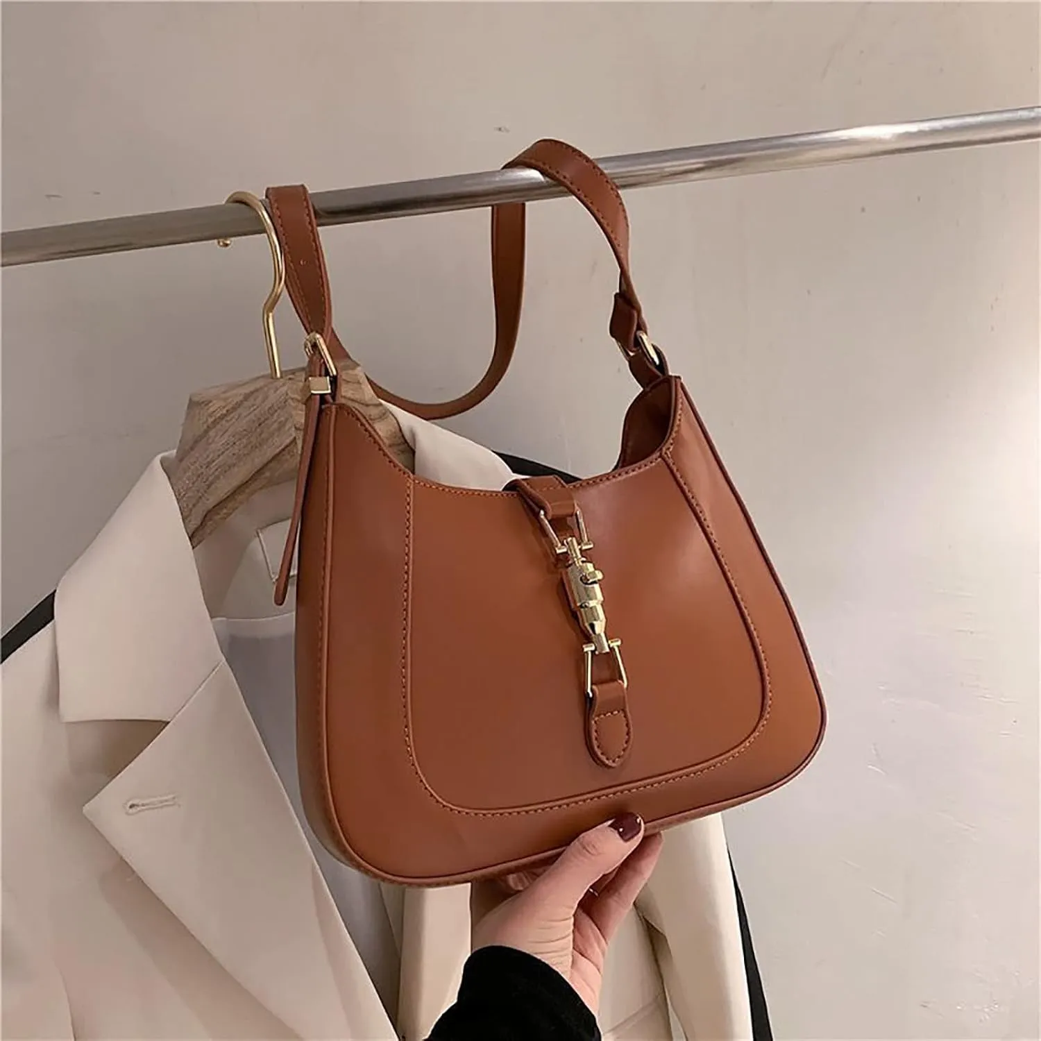 Women's Ruched Hobo Handbag Hobo Bags for Women Purses Soft Leather Shoulder Handbags Crossbody Satchel Bag