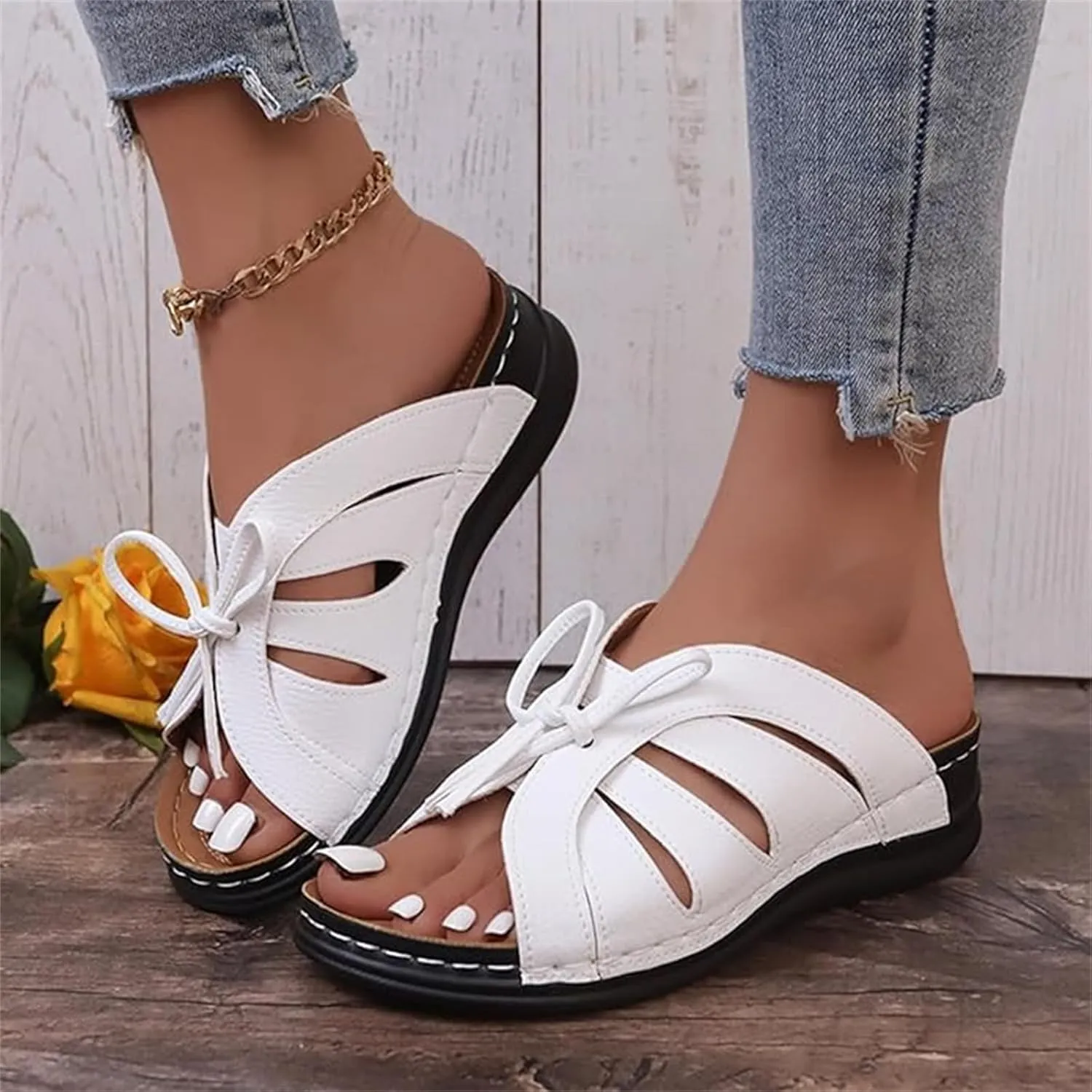 Women's Sandals Comfortable Cute Orthopedic Slippers Arch Support Flip Flops Dressy Summer Beach Walking Orthotic Slides