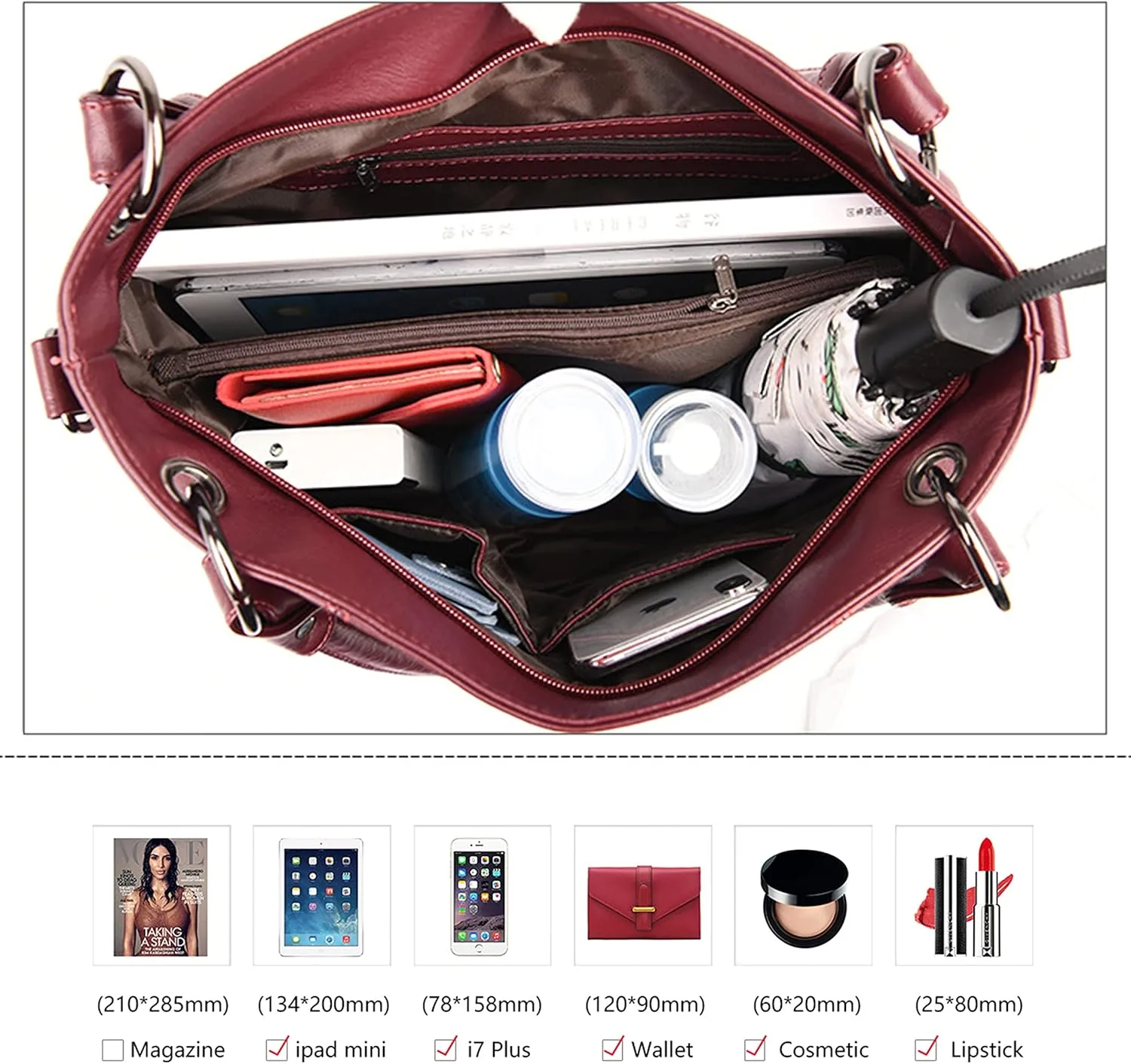 Women's Shoulder Bags Soft Leather Tote Bag Top Satchel Purses and Handbags Large Capacity Women Bag