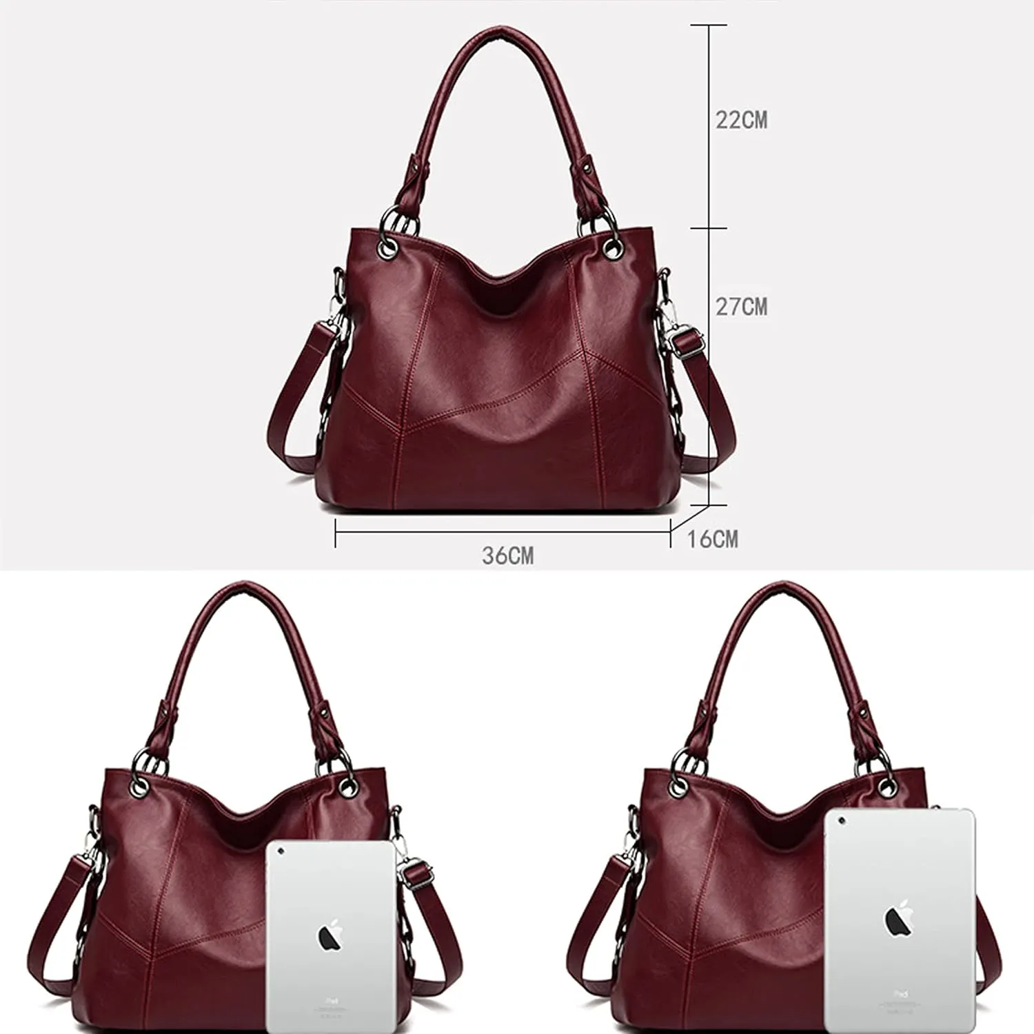 Women's Shoulder Bags Soft Leather Tote Bag Top Satchel Purses and Handbags Large Capacity Women Bag