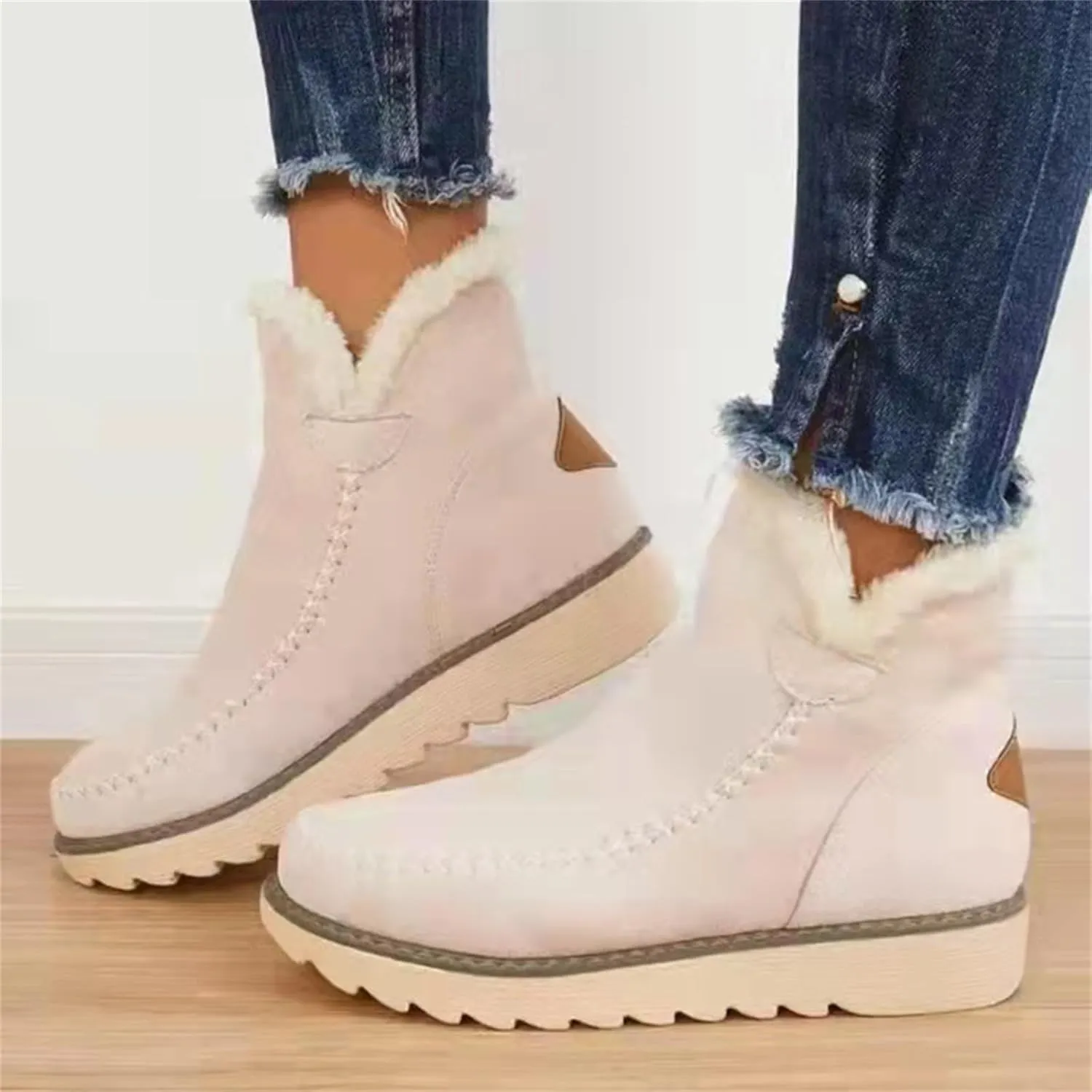 Womens Snow Boots Waterproof Slip on Women's Winter Waterproof Fur Lined Frosty Snow Boots Women's Winter Boots Wide Calf Zapatos Para La Nieve De Mujer Botas Contra El Agua Para Mujer