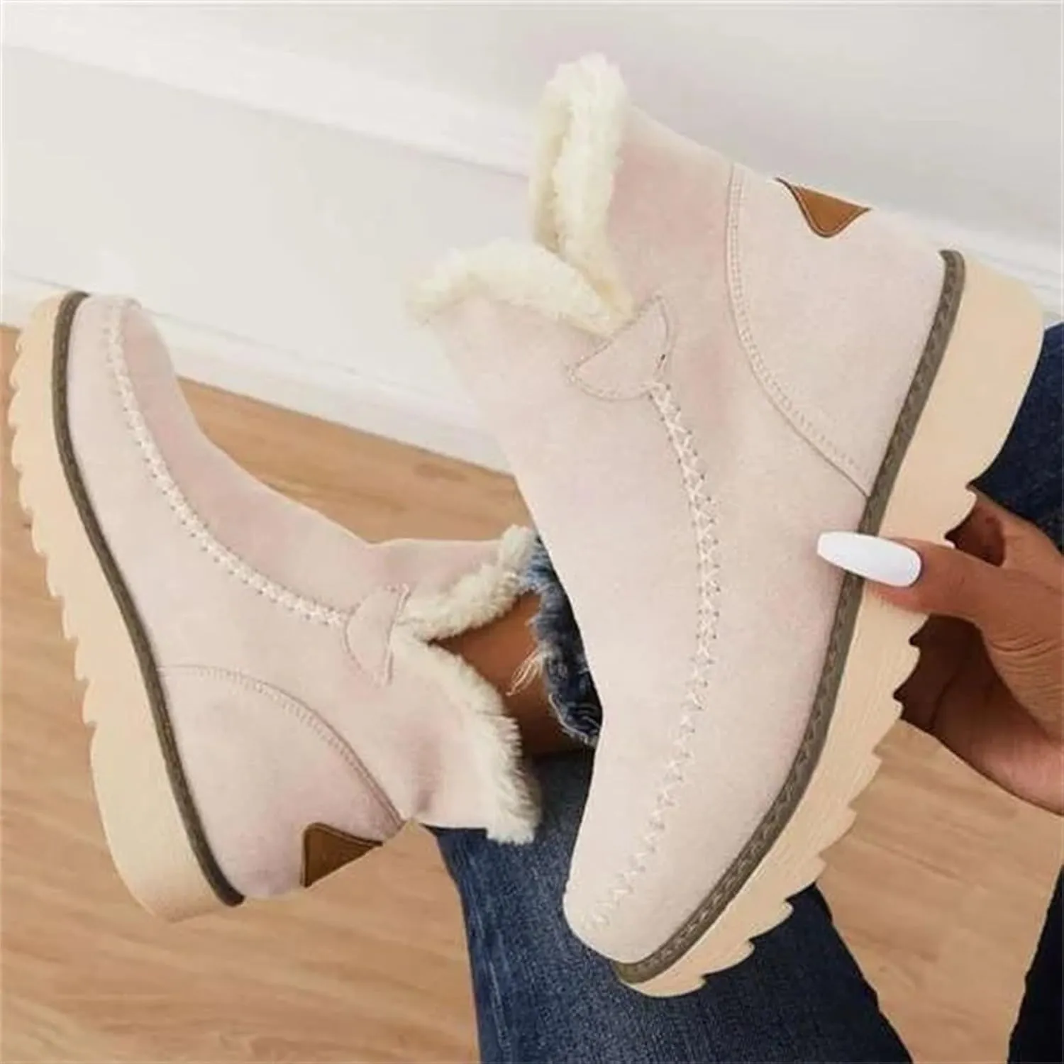 Womens Snow Boots Waterproof Slip on Women's Winter Waterproof Fur Lined Frosty Snow Boots Women's Winter Boots Wide Calf Zapatos Para La Nieve De Mujer Botas Contra El Agua Para Mujer