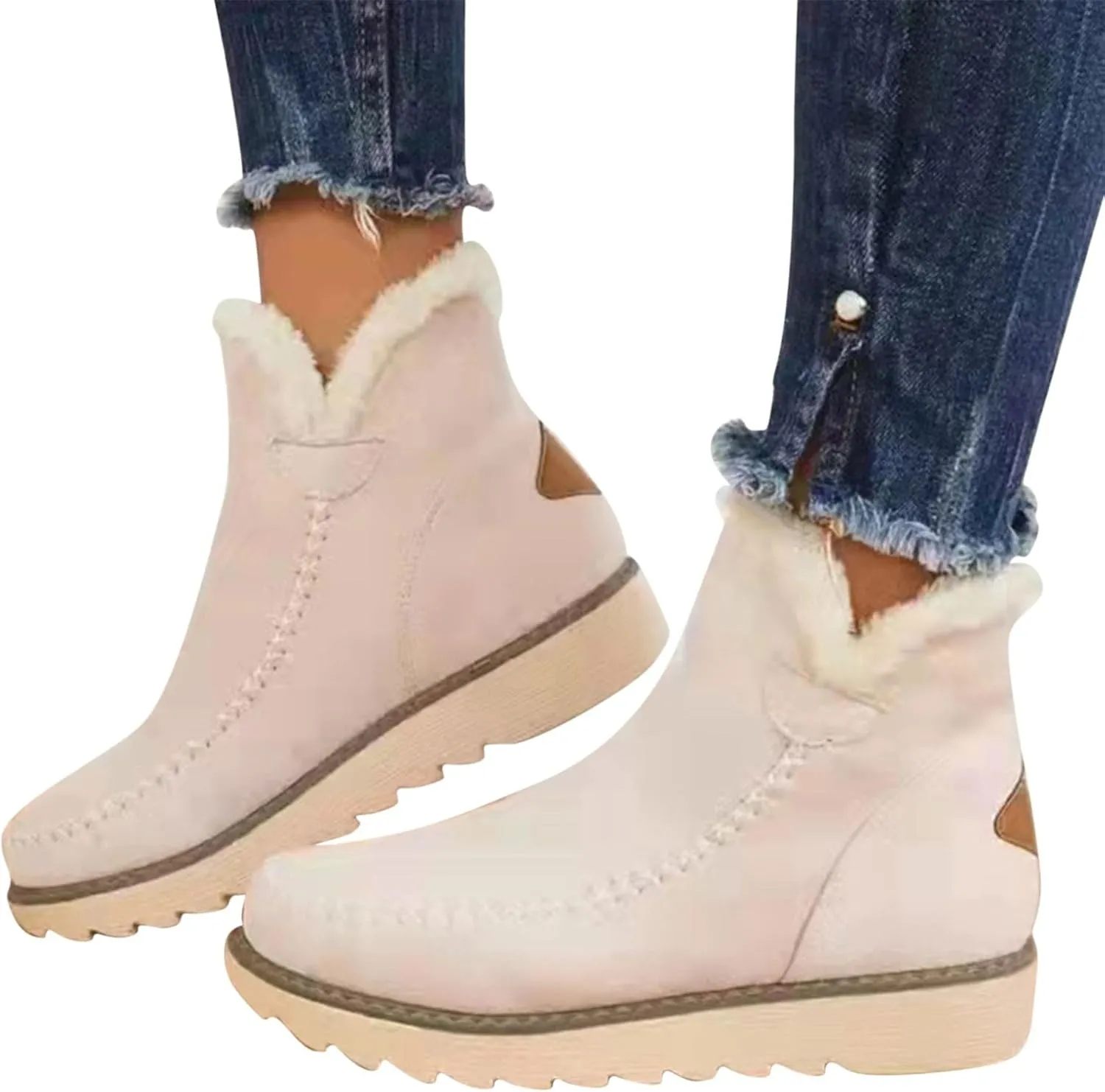 Womens Snow Boots Waterproof Slip on Women's Winter Waterproof Fur Lined Frosty Snow Boots Women's Winter Boots Wide Calf Zapatos Para La Nieve De Mujer Botas Contra El Agua Para Mujer