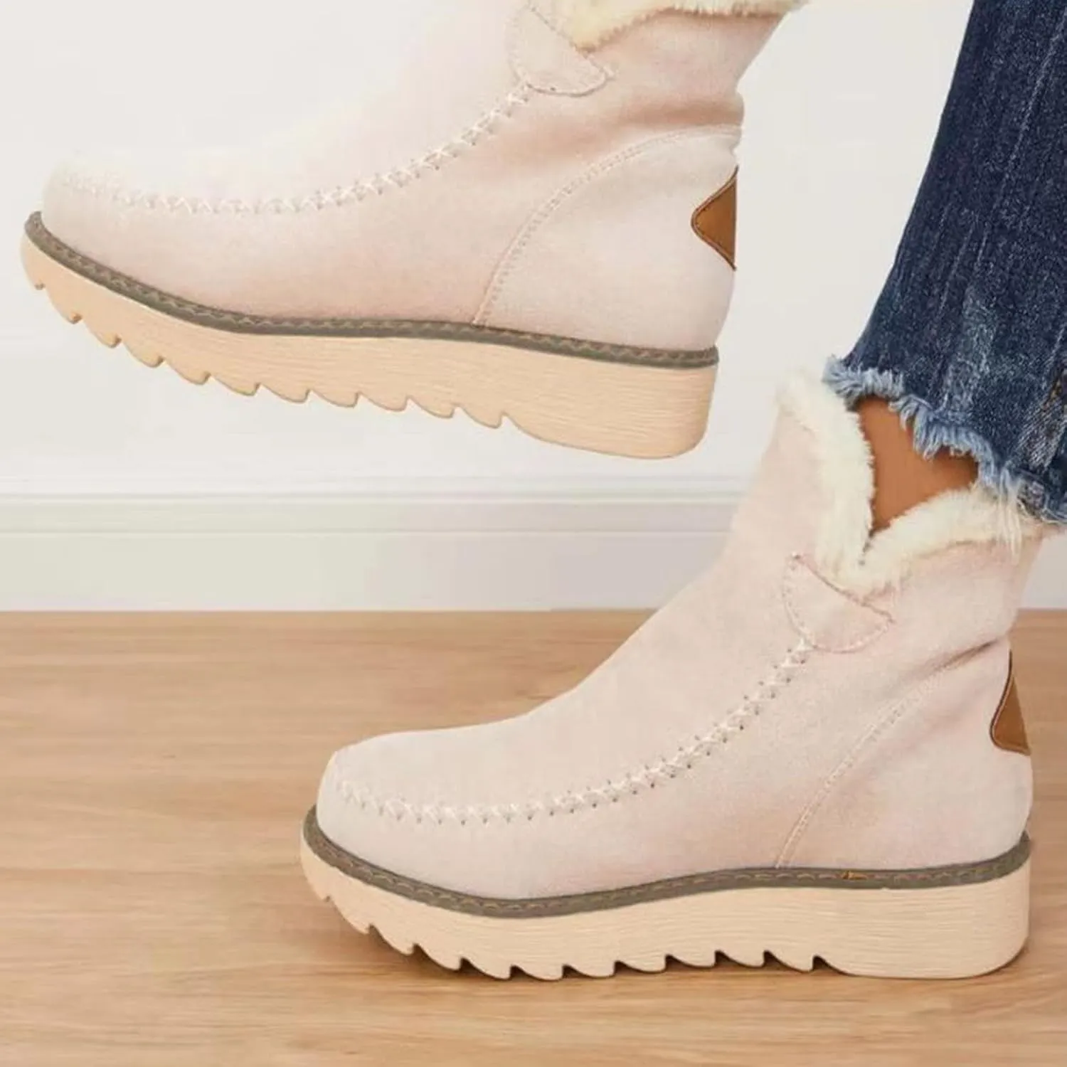 Womens Snow Boots Waterproof Slip on Women's Winter Waterproof Fur Lined Frosty Snow Boots Women's Winter Boots Wide Calf Zapatos Para La Nieve De Mujer Botas Contra El Agua Para Mujer