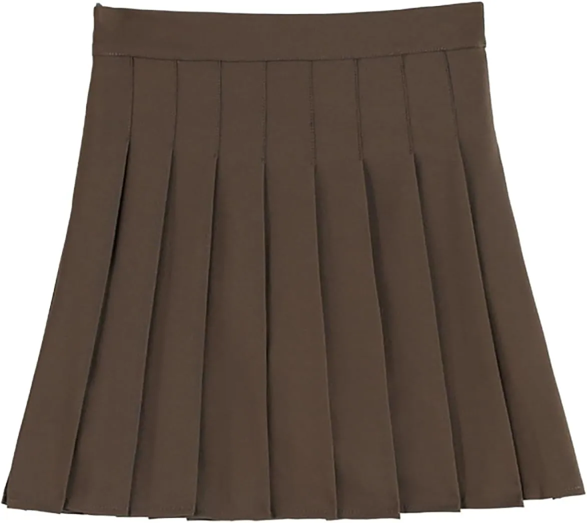Womens Stretchy Pleated Mini Skirt High Waist A-Line Uniform Cheerleader School Tennis Skirt Comfy Casual 2025 Summer