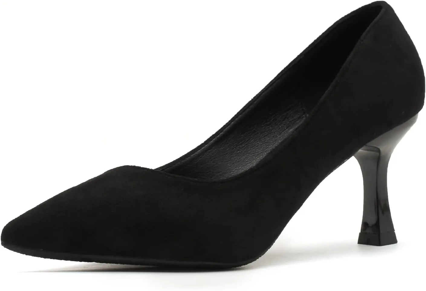 Women's Suede Pointed Toe Kitten Heel Pumps Classic Slip-On Mid Heel Office Business Dress Shoes Sexy Non-Slip Prom Party Wedding Shoes
