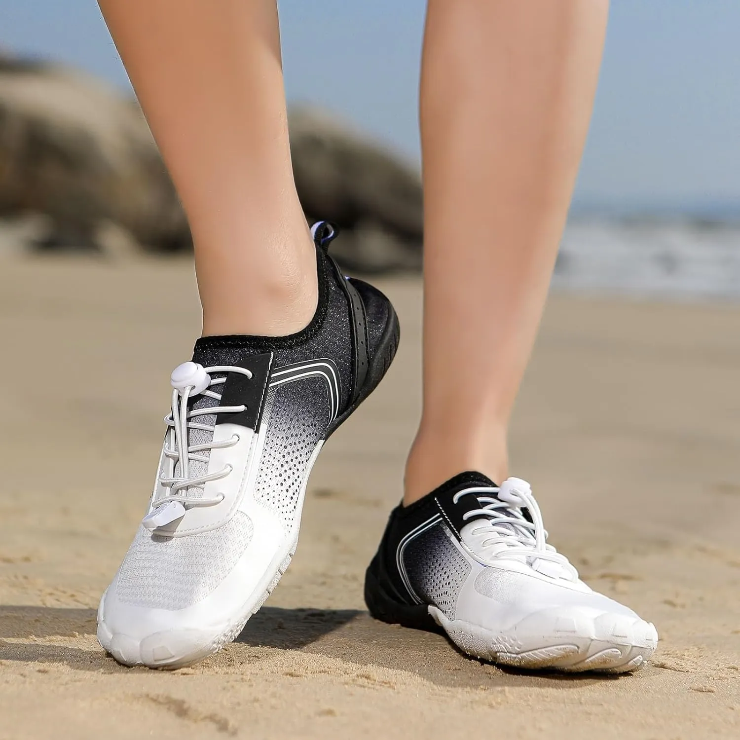 Womens Walking Shoes Slip on Dressy Knitted Non Slip Arch Support Running Shoes Breathable Mesh Sports Workout Tennis Shoes Fashion Lace Up Sneakers
