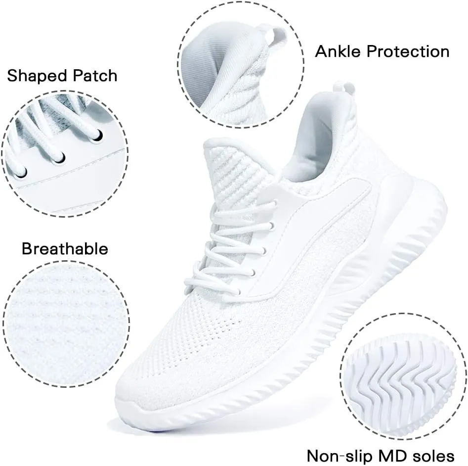 Womens Walking Shoes - Slip On Tennis Running Shoes Memory Foam Lightweight Work Sneakers for Indoor Outdoor Gym