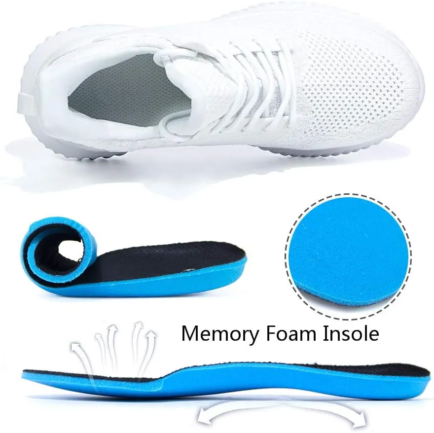Womens Walking Shoes - Slip On Tennis Running Shoes Memory Foam Lightweight Work Sneakers for Indoor Outdoor Gym