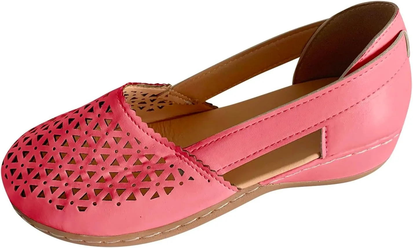 Women's Wedges Orthopedic Hollow Out Summer Sandals Hollow Carved Sandals Vintage Casual Slip on Sandals Casual Beach Shoes Closed Toe Round Toe Hollowed Out Thick Sole Breathable Beach Sandals