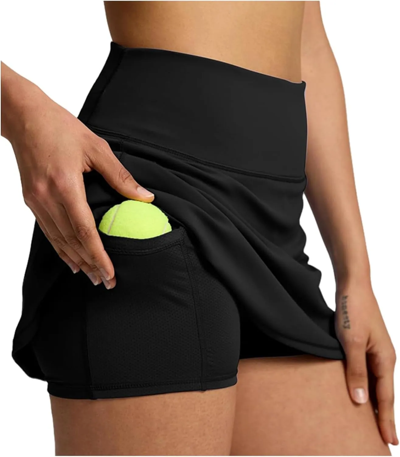 Womens Yoga Skorts with Pockets High Waist Lightweight Breathable Stretchy Workout Gym Shorts Skirt