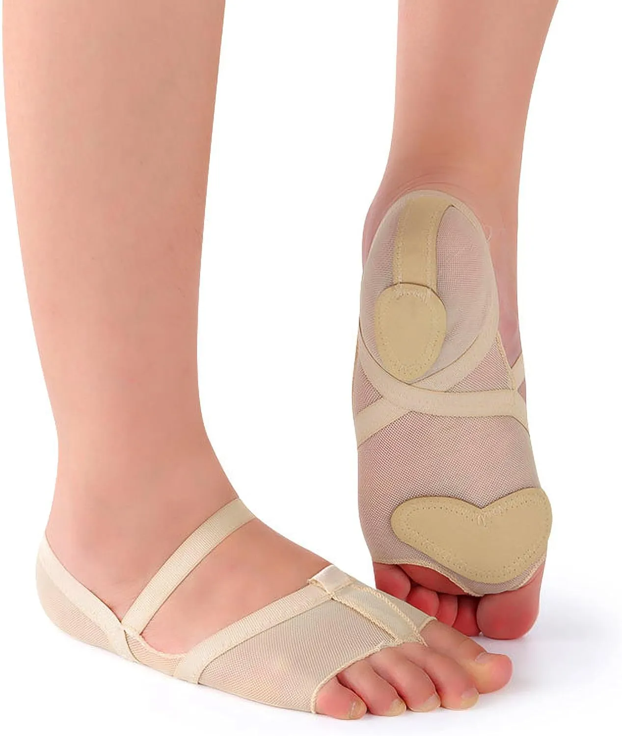 Wuchieal Full Body Dance Foot Undies Lyrical Shoes for Women Mesh Stretch Teenage Foot Undies Dance wear feet Underwear
