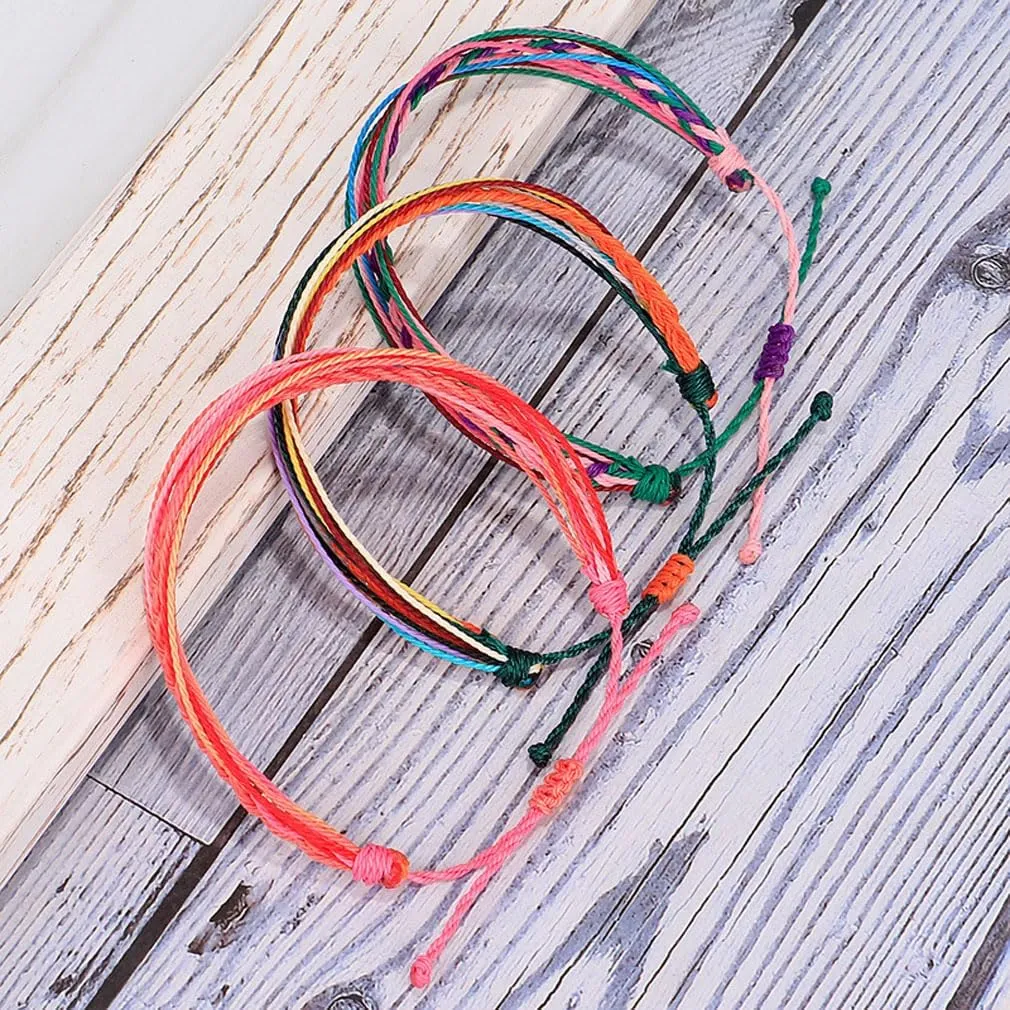 YAZILIND Bohemian Woven Bracelet Color Wax Thread Twist Braid Bracelets Women Female Hand Jewelry