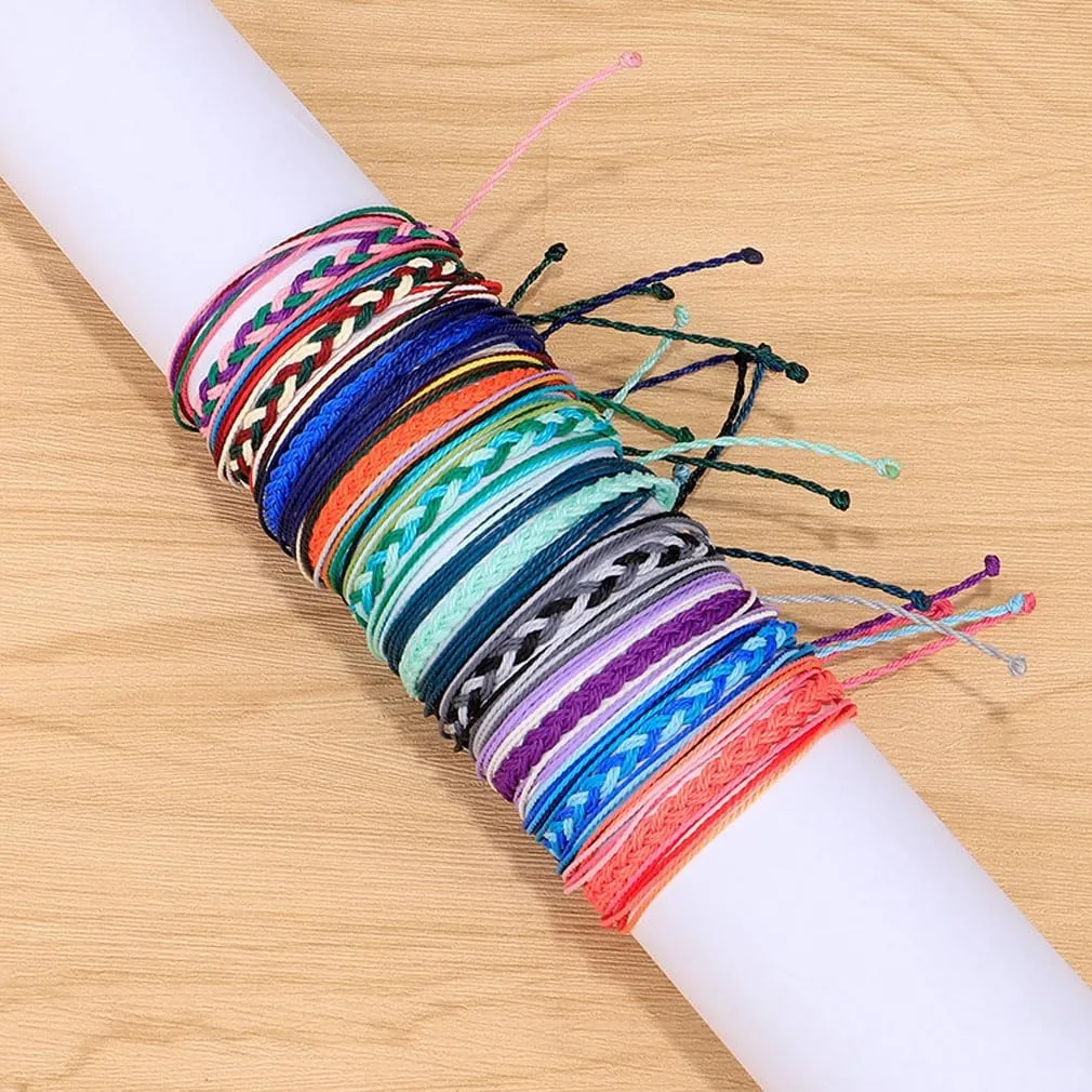 YAZILIND Bohemian Woven Bracelet Color Wax Thread Twist Braid Bracelets Women Female Hand Jewelry