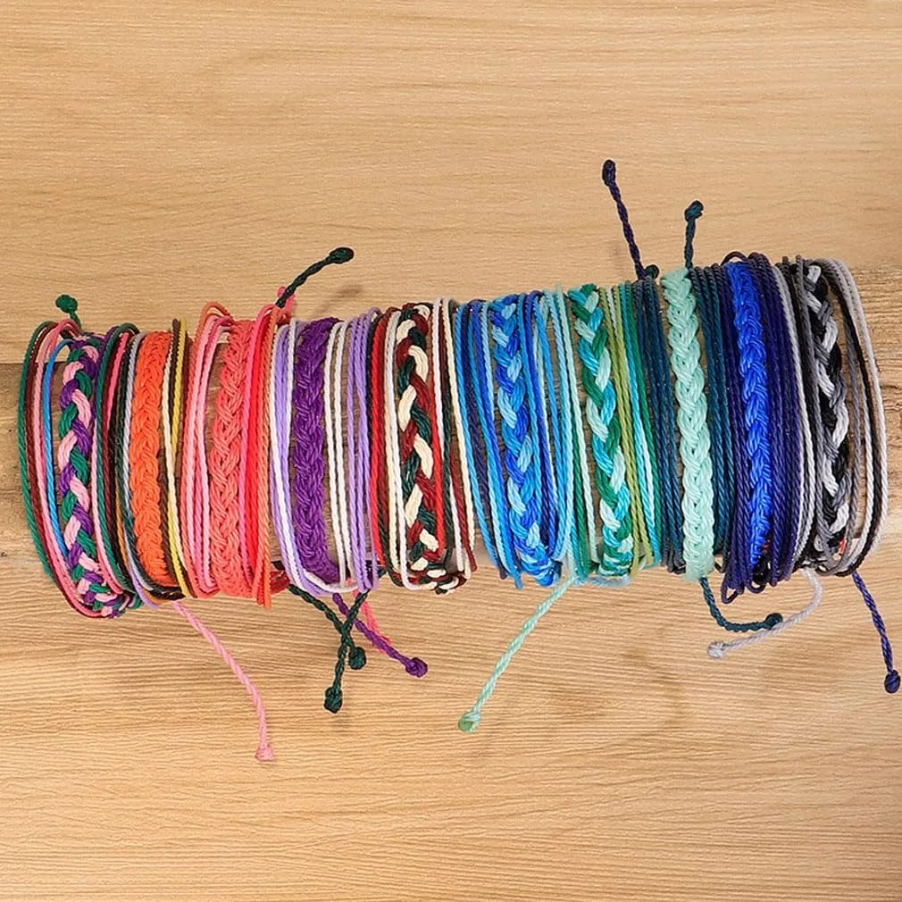 YAZILIND Bohemian Woven Bracelet Color Wax Thread Twist Braid Bracelets Women Female Hand Jewelry
