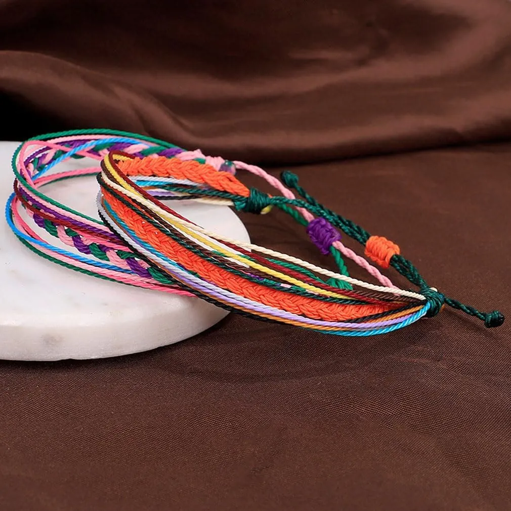 YAZILIND Bohemian Woven Bracelet Color Wax Thread Twist Braid Bracelets Women Female Hand Jewelry