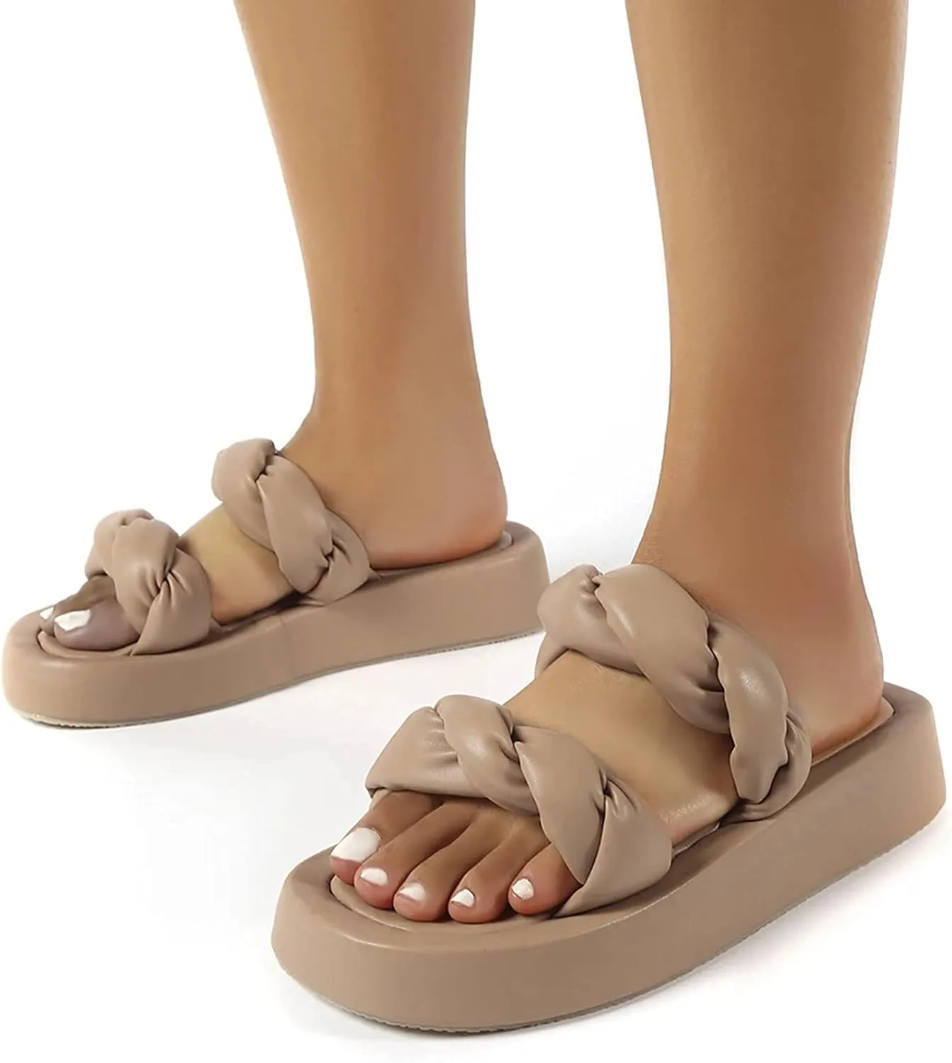 ZBYY Sandals for Women Flat,Comfy Open Toe Platform Sandal Shoes Summer Beach Travel Fashion Ladies Slipper Flip Flops
