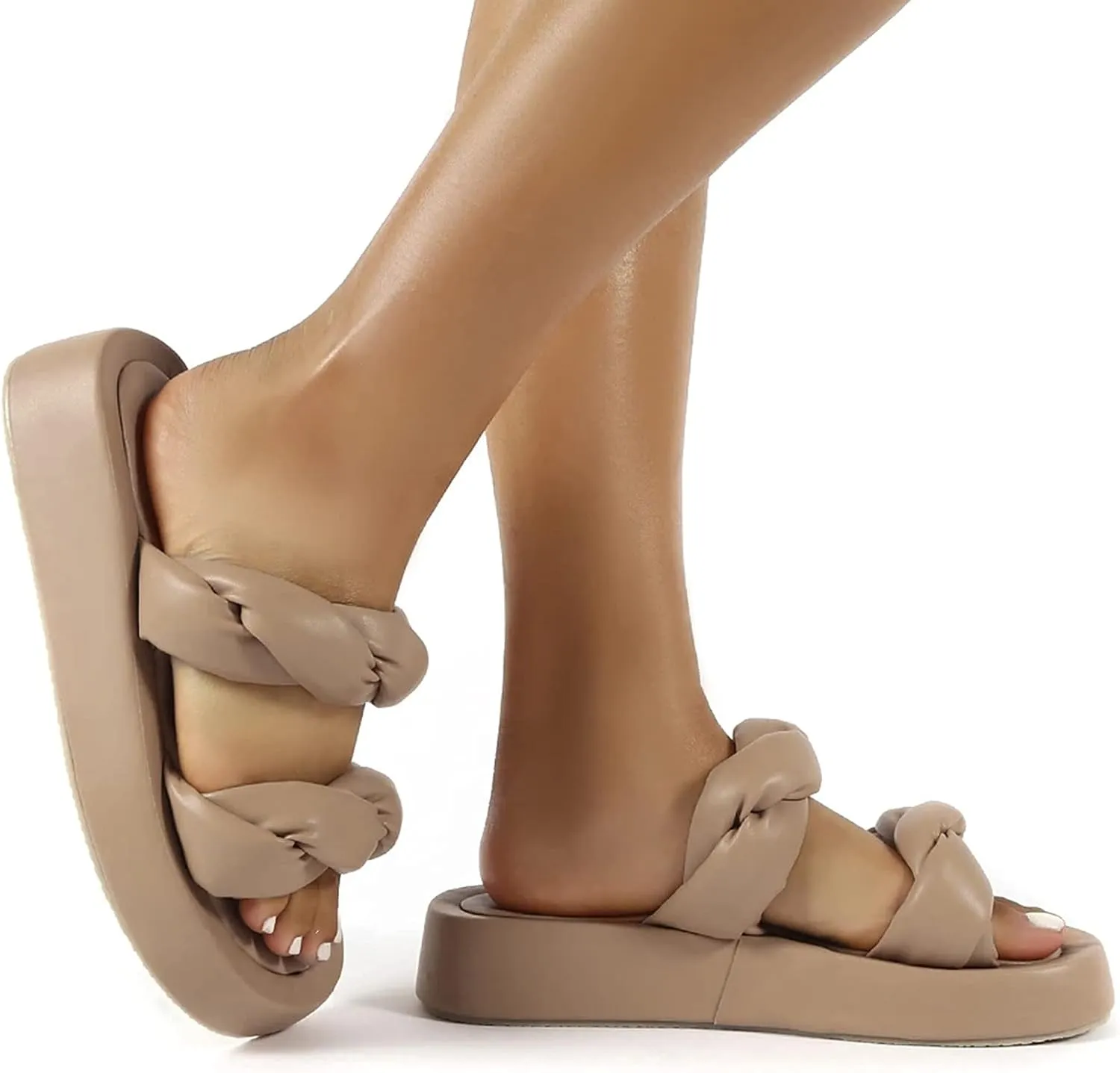 ZBYY Sandals for Women Flat,Comfy Open Toe Platform Sandal Shoes Summer Beach Travel Fashion Ladies Slipper Flip Flops